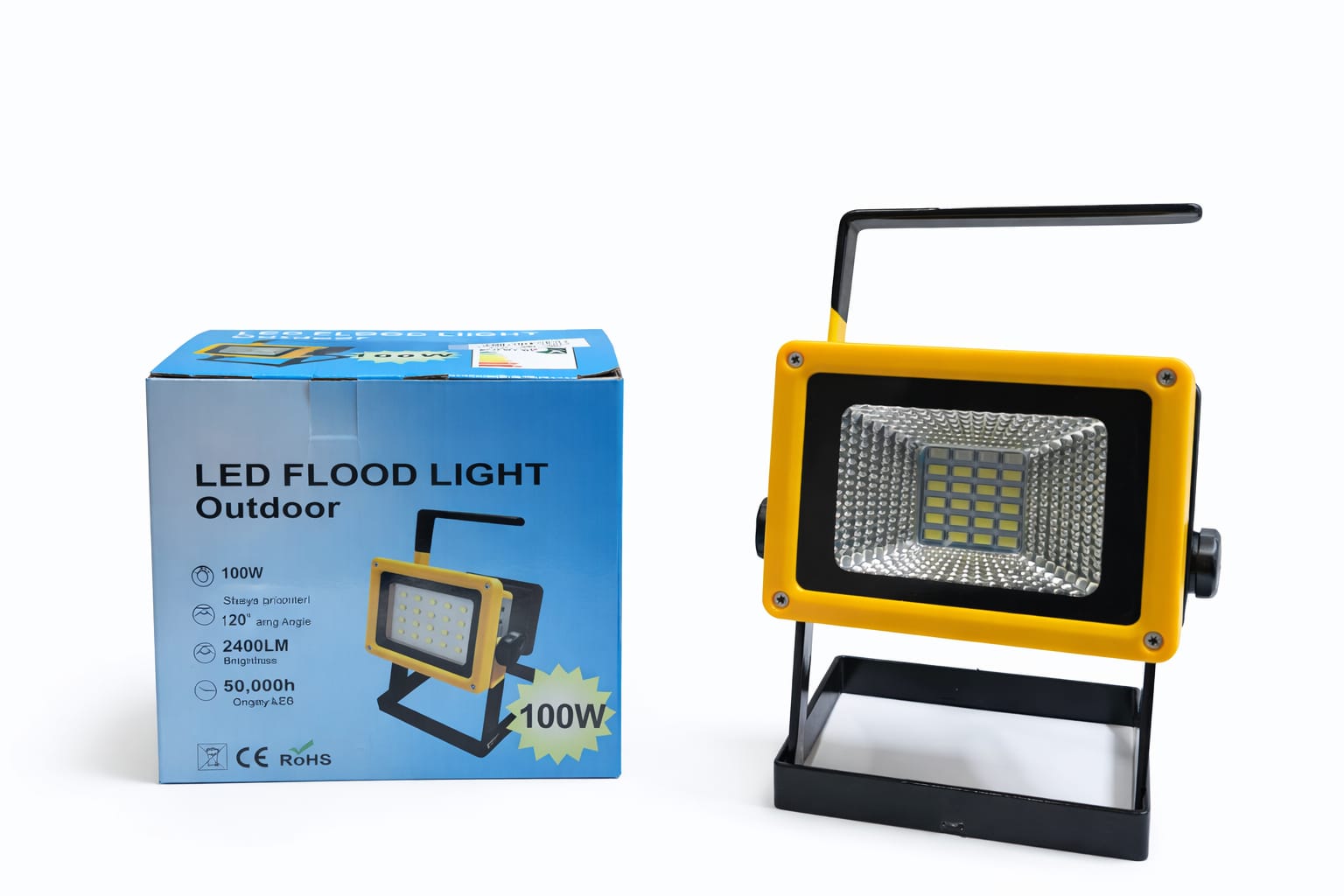 Tragbarer LED-Akkustrahler Outdoor 100W mit Standfuß